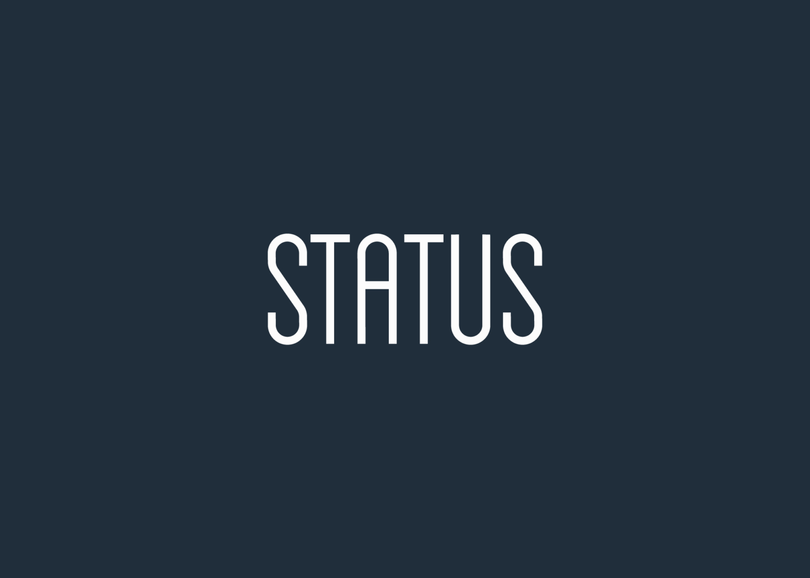 Status Wordmark Logo in white on blue