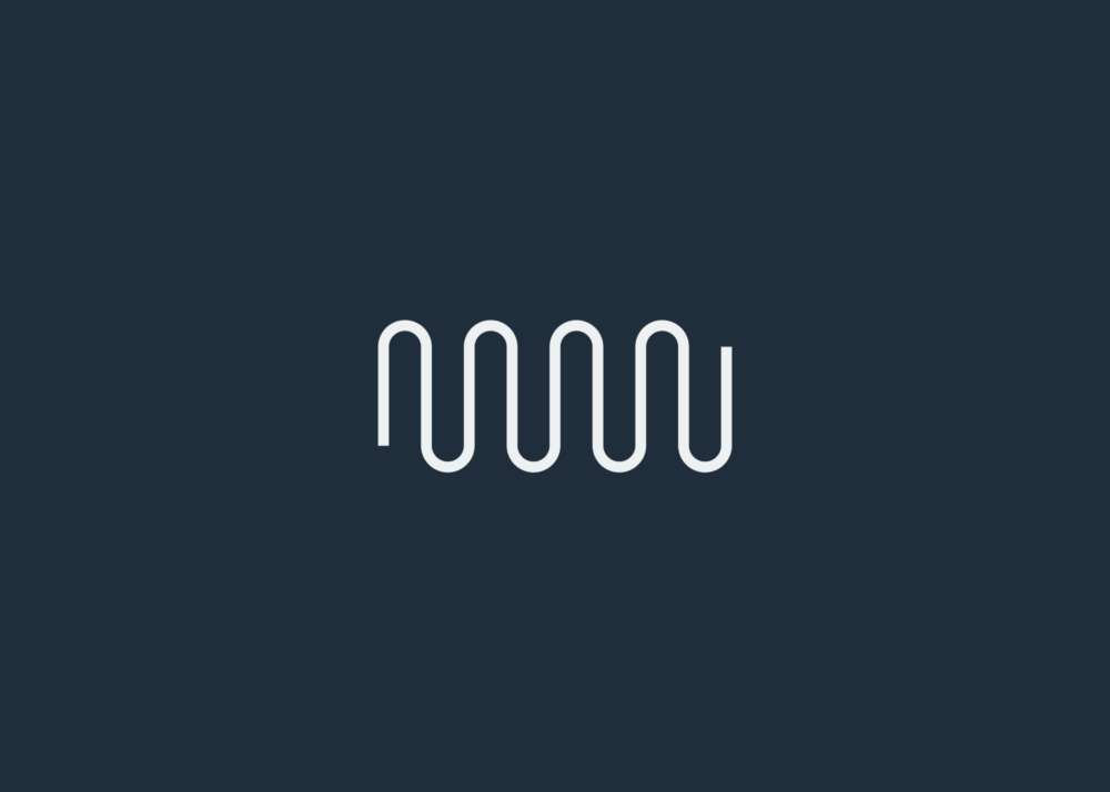 Status soundwave brandmark Logo in white on blue